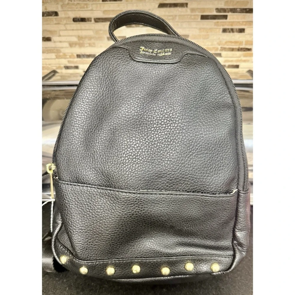 Juicy Couture Black Backpack Wallet Set Gold Studs Logo Lined Y2K Style